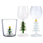 Christmas Tree Glass Goblet