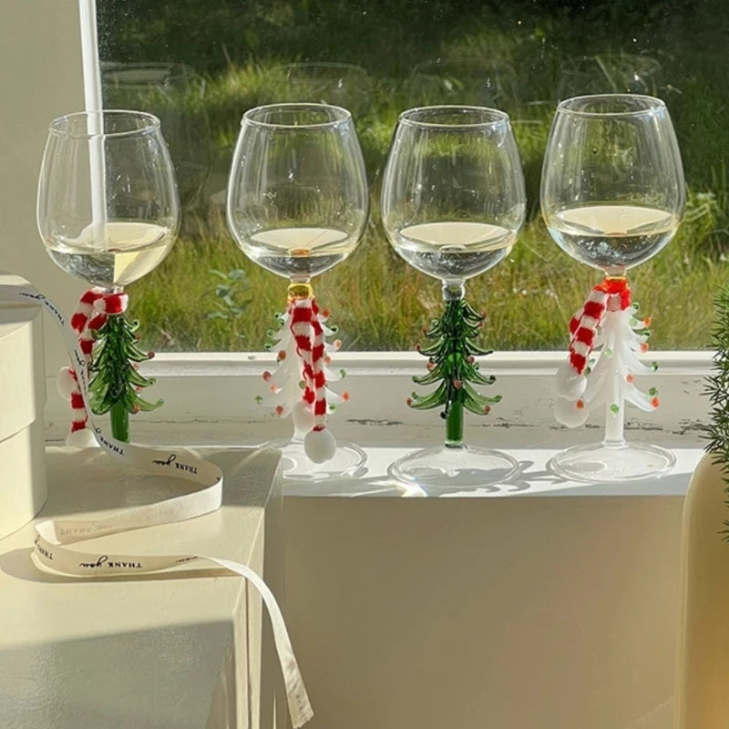 Christmas Tree Glass Goblet